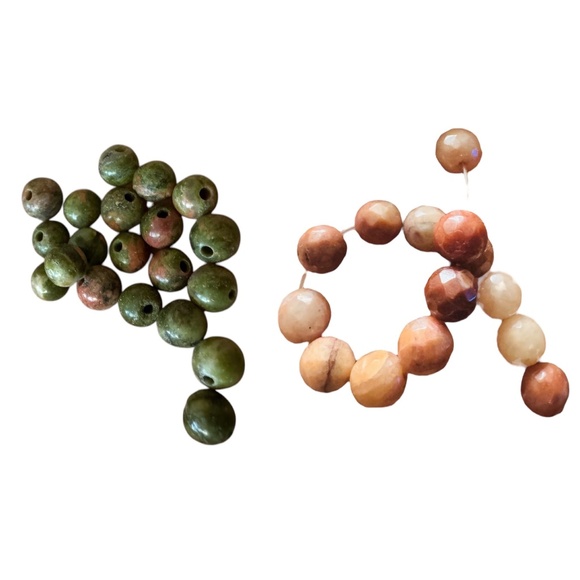 Tiny Art Canvas Silver & Glass Pendant w/ Unakite & Pink Jasper Artisan Necklace - Picture 9 of 17